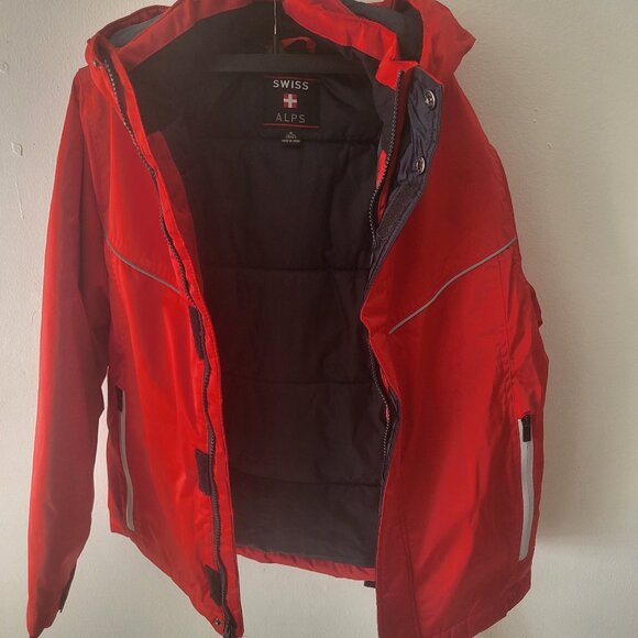 Swiss Alps Boys Snow red Jacket Detachable Hood Size M(10/12) - Picture 5 of 10